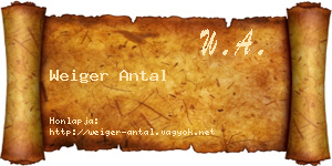 Weiger Antal névjegykártya